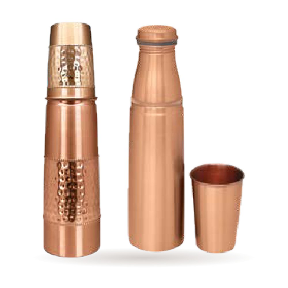 Classic Bottle with Glass — Pure Copper