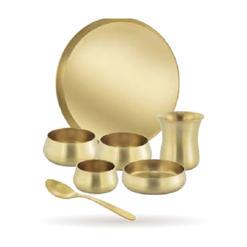 Curve Thali Set — Brass / Kansa
