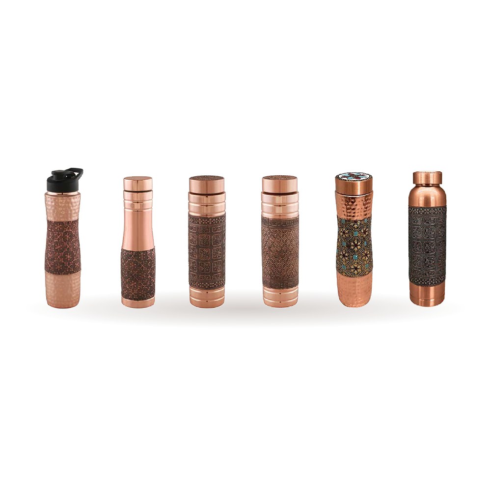 Heritage Embossed Bottles — Antique Copper