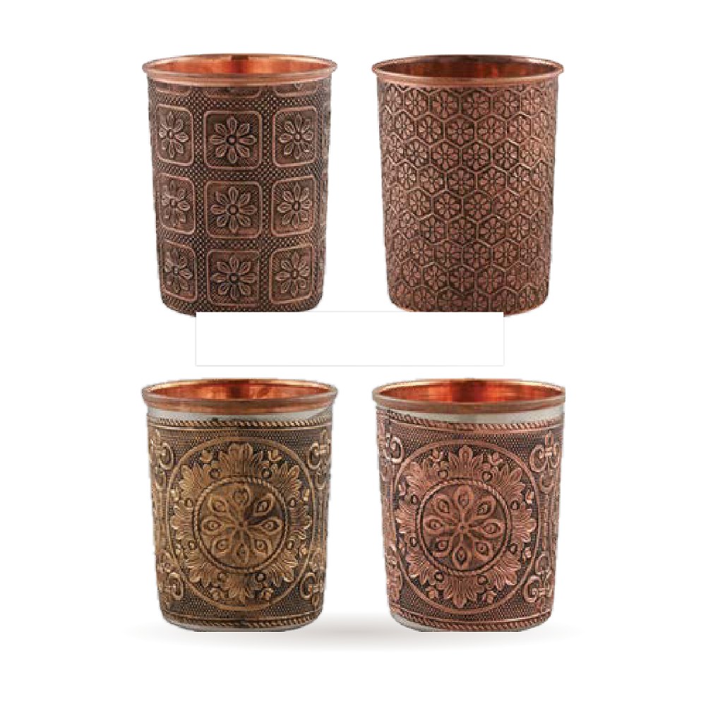 Heritage Embossed Glass — Pure Copper / Steel–Copper