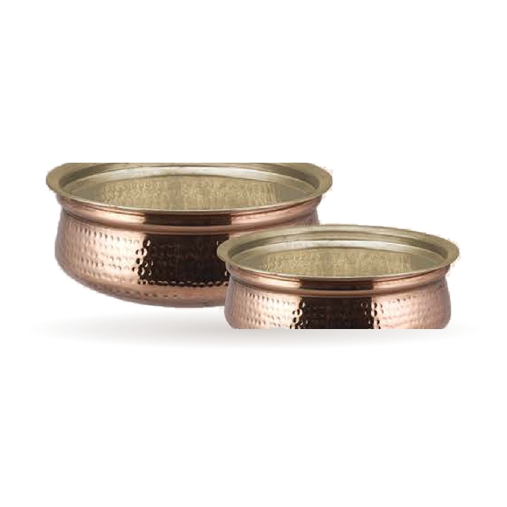 Kalai Coated Copper Handi — Pure Copper with Kalai