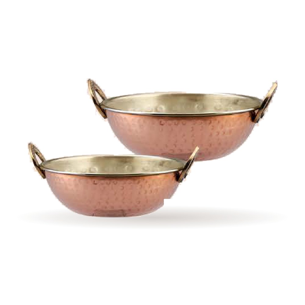Kalai Coated Copper Kadhai — Pure Copper with Kalai