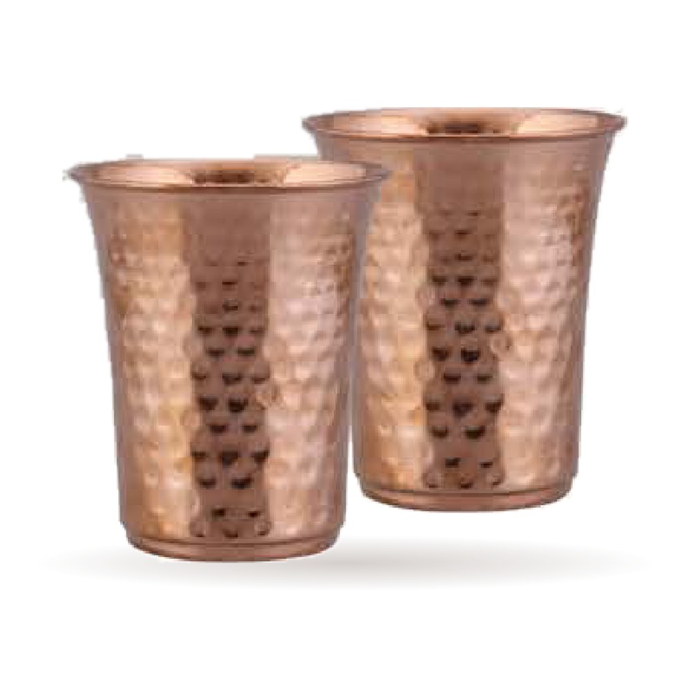 Extra Big Hammered Glass — Pure Copper