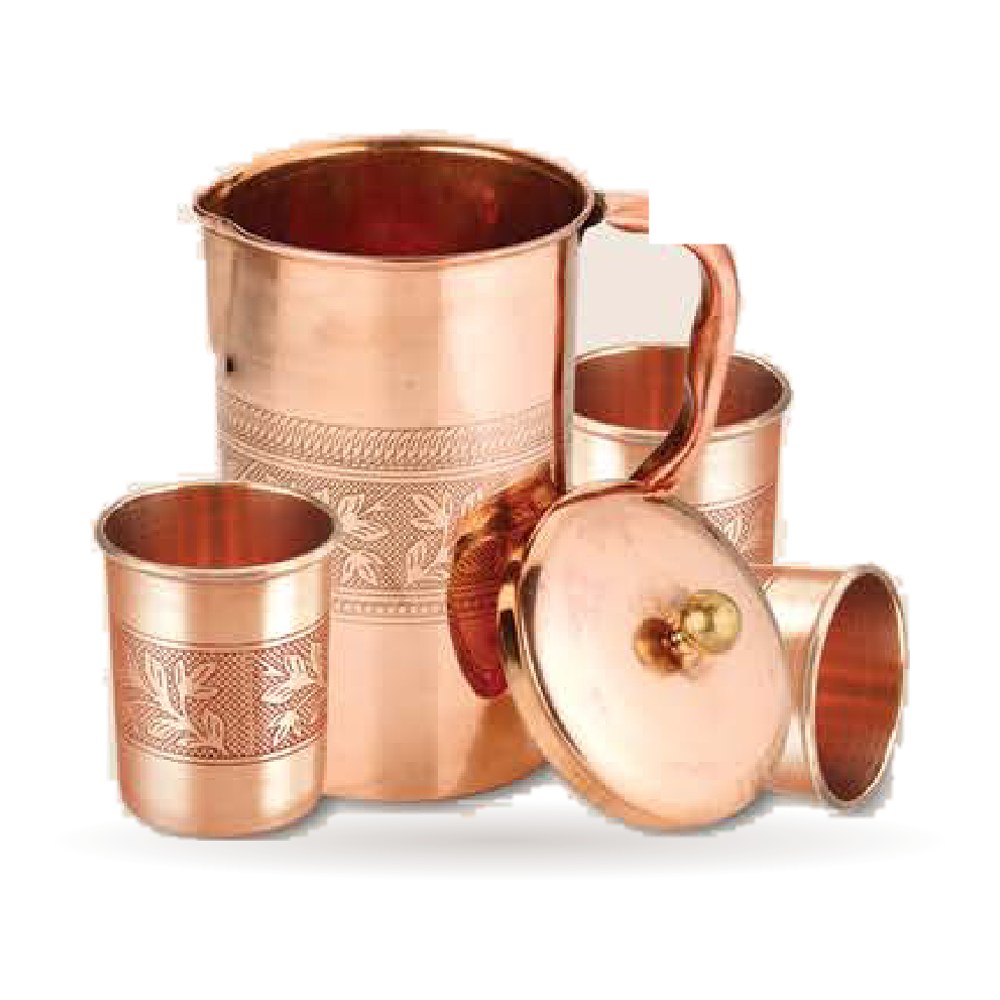 Pure Copper Embossed Lemon Set — Pure Copper