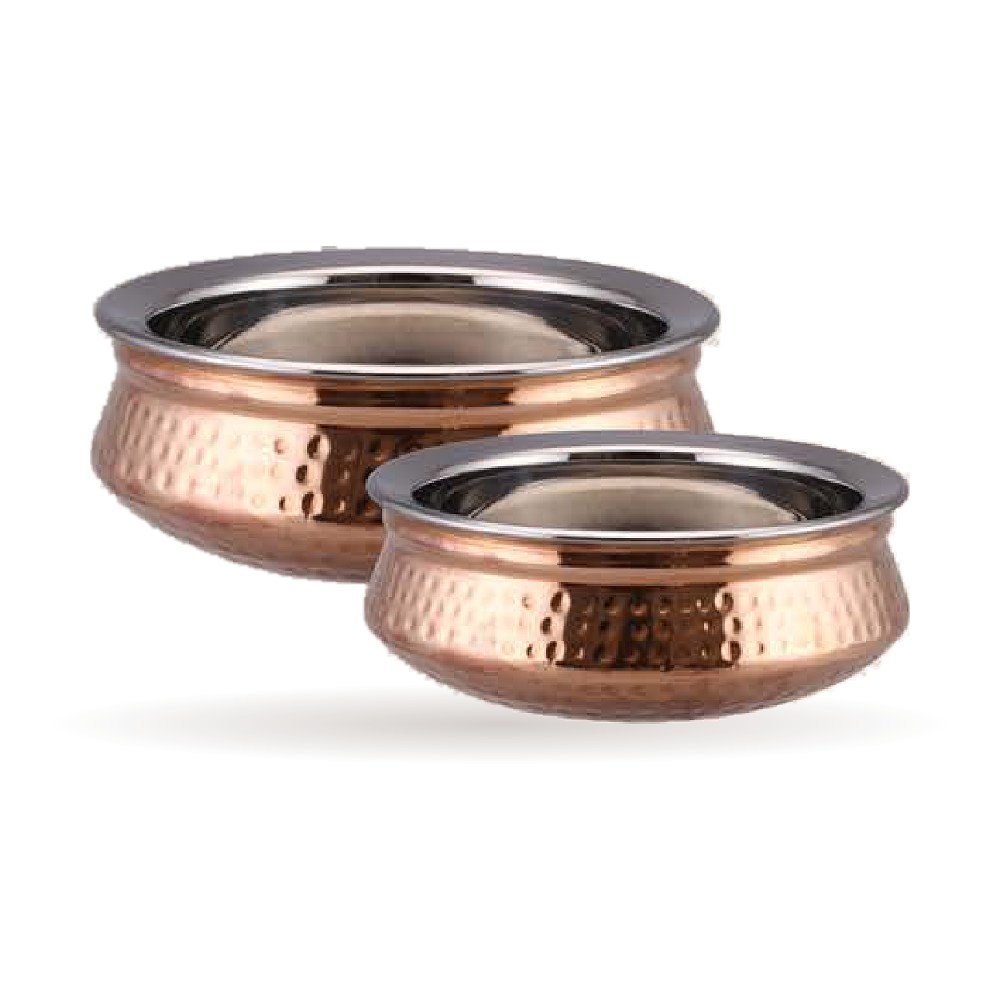 Steel-Copper Hammered Handi — Steel–Copper