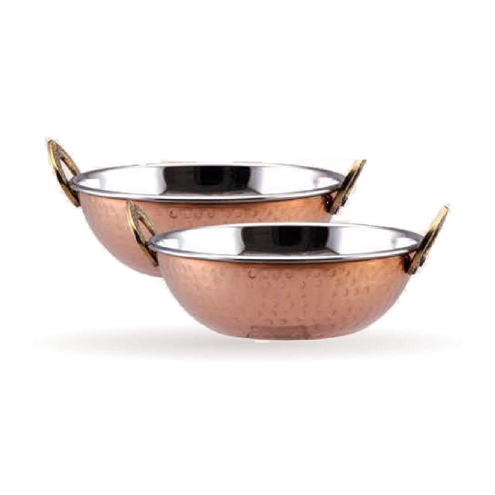 Steel-Copper Hammered Kadhai — Steel–Copper