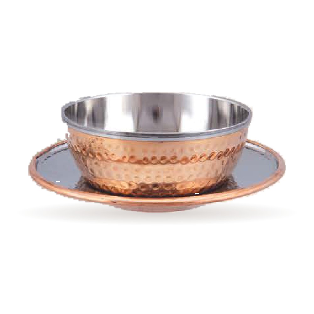 Hammered Soup Bowl Set — Steel–Copper