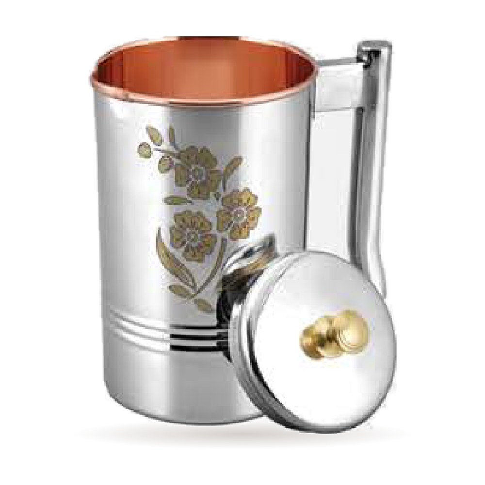 Mirror Line Laser Jug — Steel–Copper