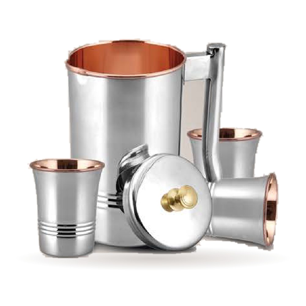 Mirror Line Lemon Set — Steel–Copper