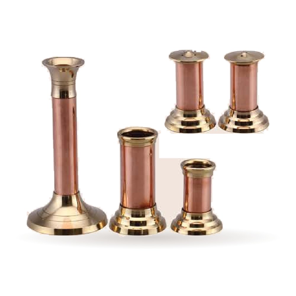 Bud Stand, Straw Stand & Salt-Pepper — Copper & Brass