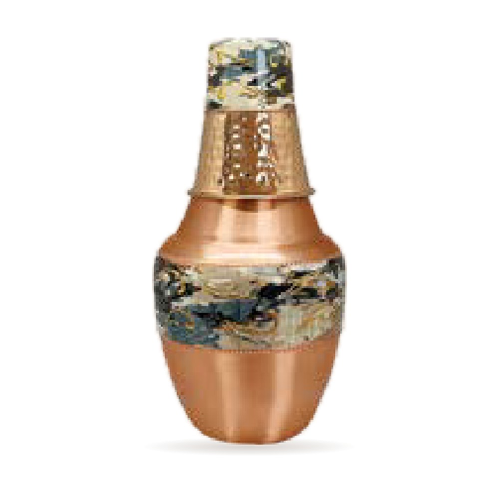 Venus Jar — Gold Meena — Pure Copper